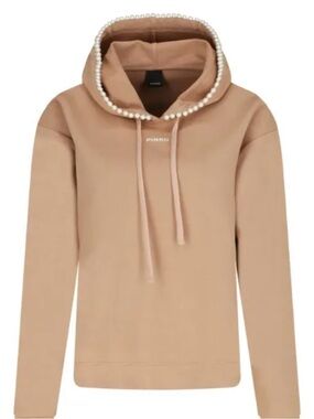 Pinko Beige Pearl-Trim Hoodie and pant